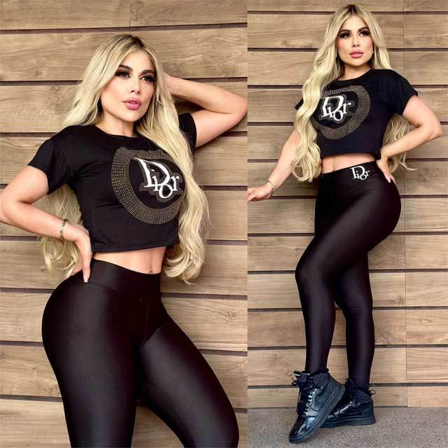 Rhinestones Short Sleeve Casual Jogging Suit