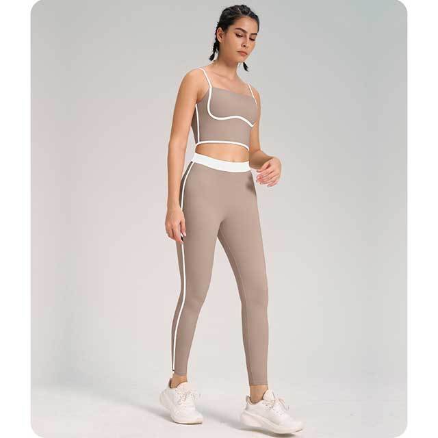 Activewear Color Block Two Piece Pant Set