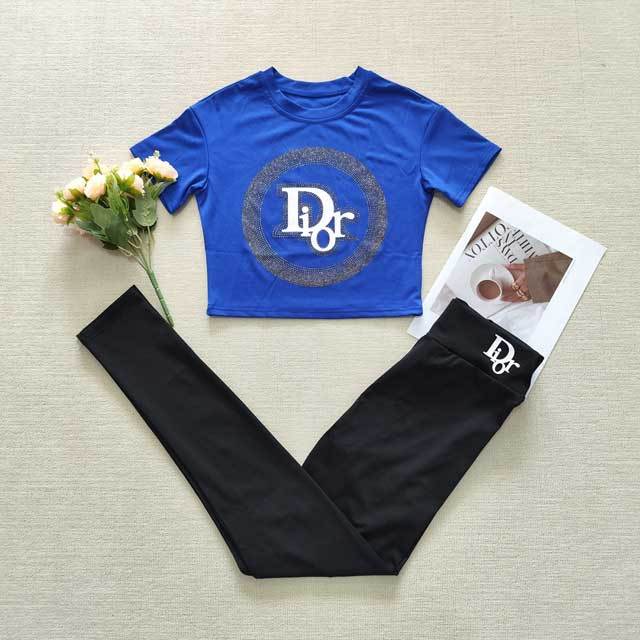 Rhinestones Short Sleeve Casual Jogging Suit