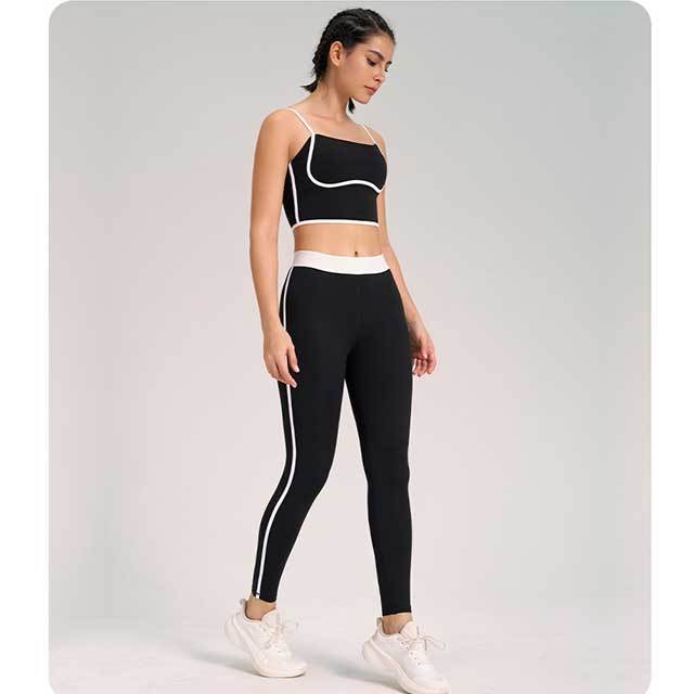 Activewear Color Block Two Piece Pant Set