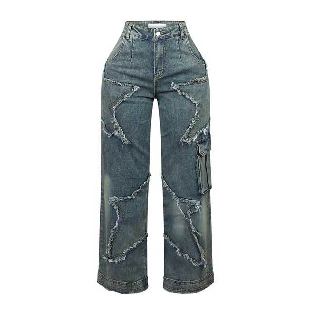 Star Tassel Vintage Cargo Jeans