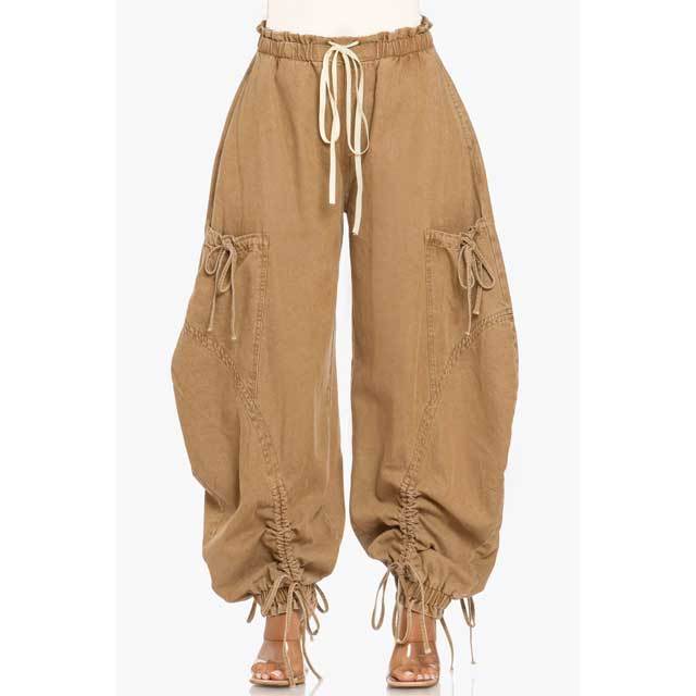 Drawstring Harem Cargo Jeans