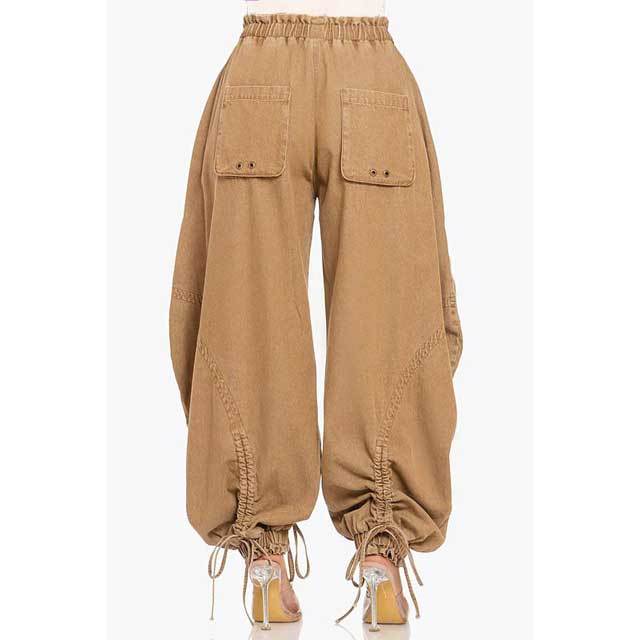 Drawstring Harem Cargo Jeans