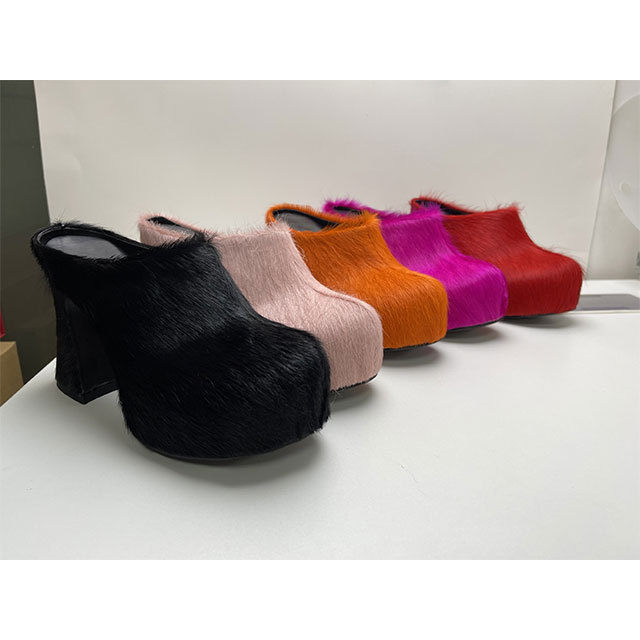 Chunky Heel Platform Slippers