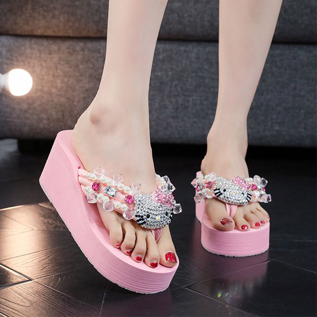 Bedazzled Hello-kitty Flip Flops