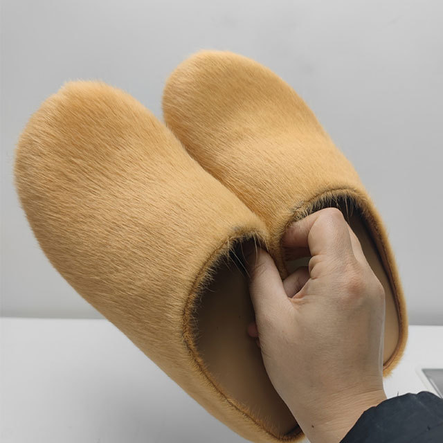 Luxury Fuzzy Flat Slides
