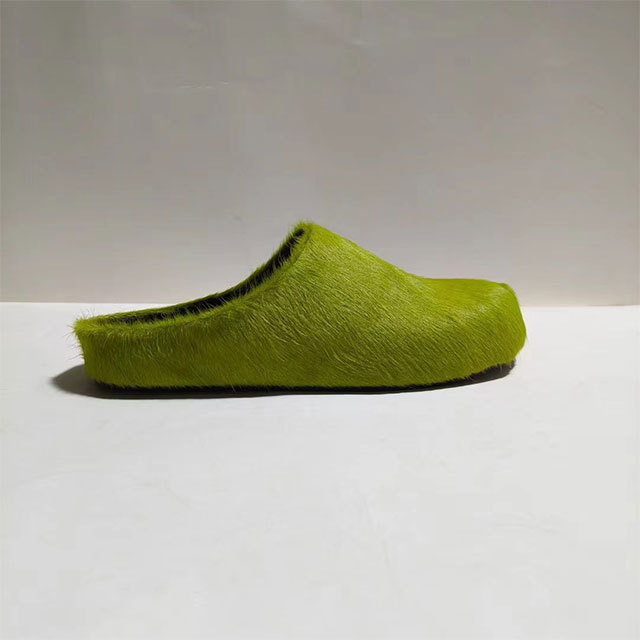 Luxury Fuzzy Flat Slides