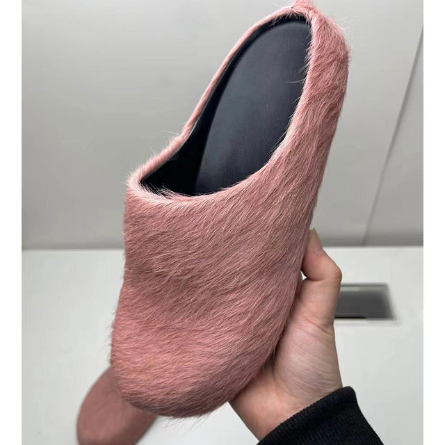 Luxury Fuzzy Flat Slides