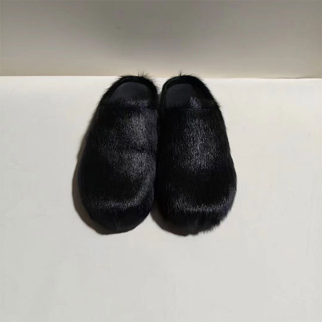 Luxury Fuzzy Flat Slides