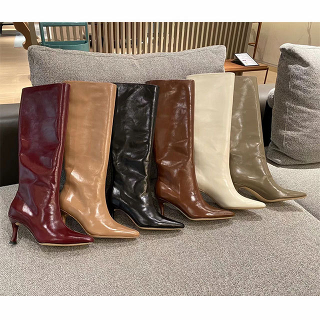 Pointed Toe High Heel Long Boots