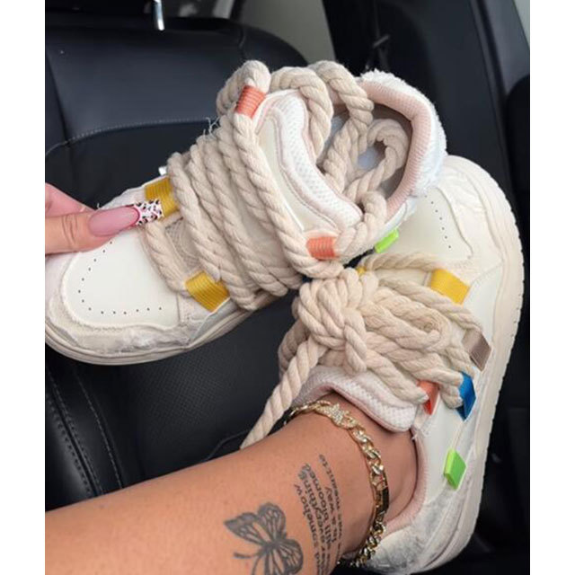 Casual Style Flat Sneakers