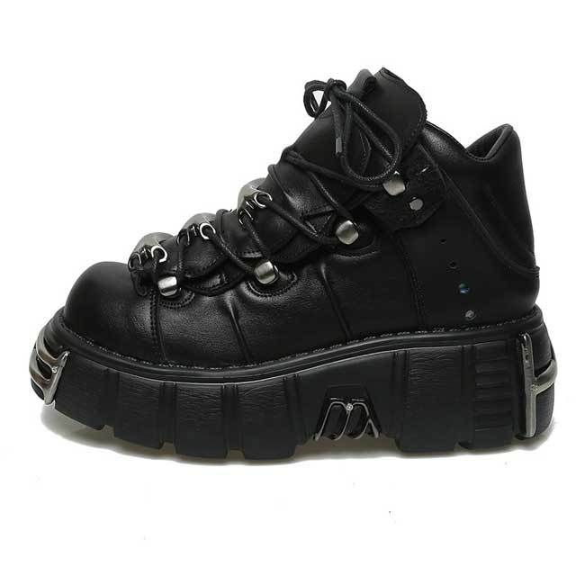 Heavy Metal Lace-Up Punk Platform Shoes