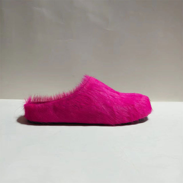 Luxury Fuzzy Flat Slides