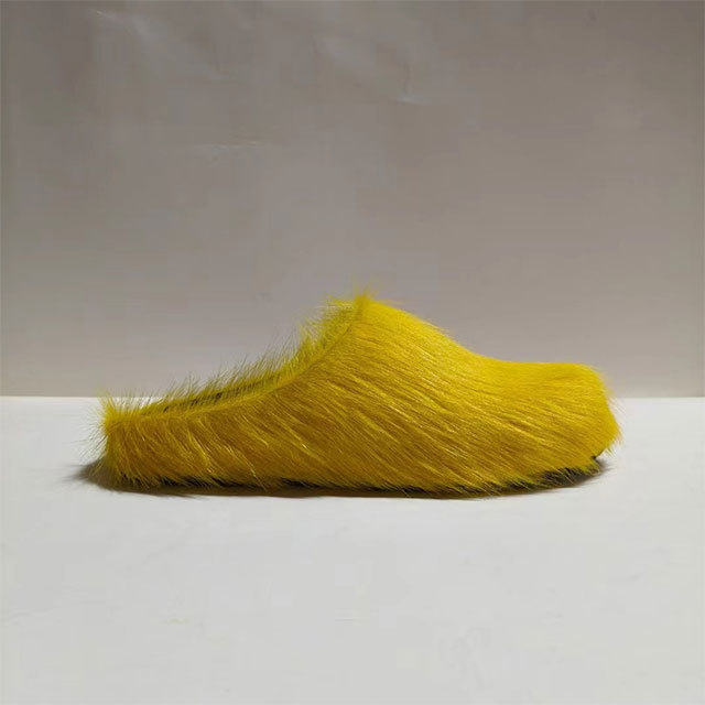 Luxury Fuzzy Flat Slides
