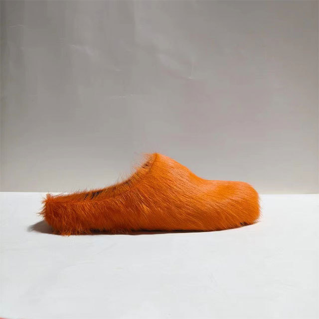 Luxury Fuzzy Flat Slides