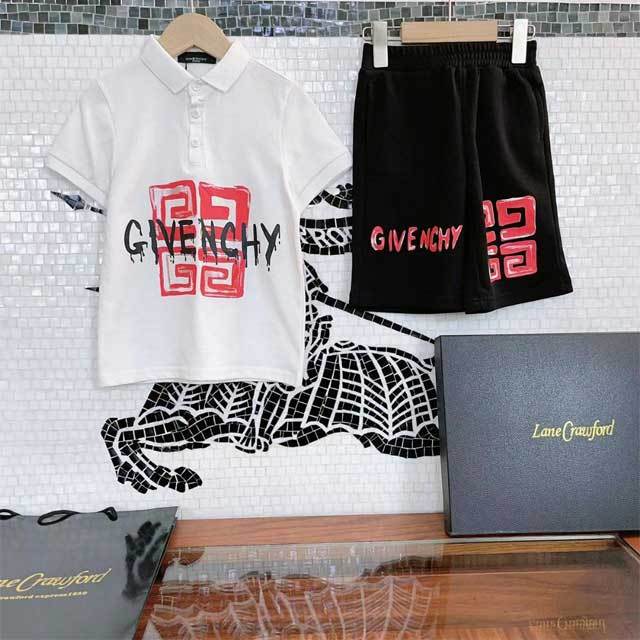 Printed Polo Top Casual Short Set For Kids