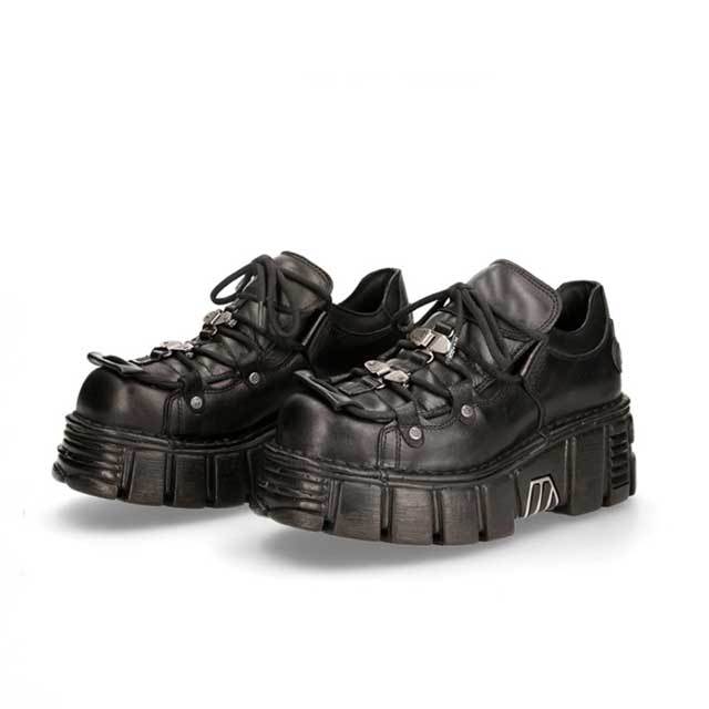 Leather Fashion Punk Lace-Up Platform Shoes