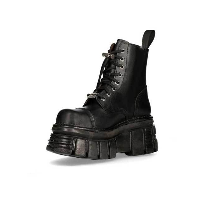 Leather Vintage Lace-Up Platform Boots