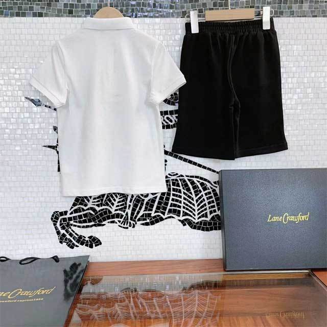 Printed Polo Top Casual Short Set For Kids