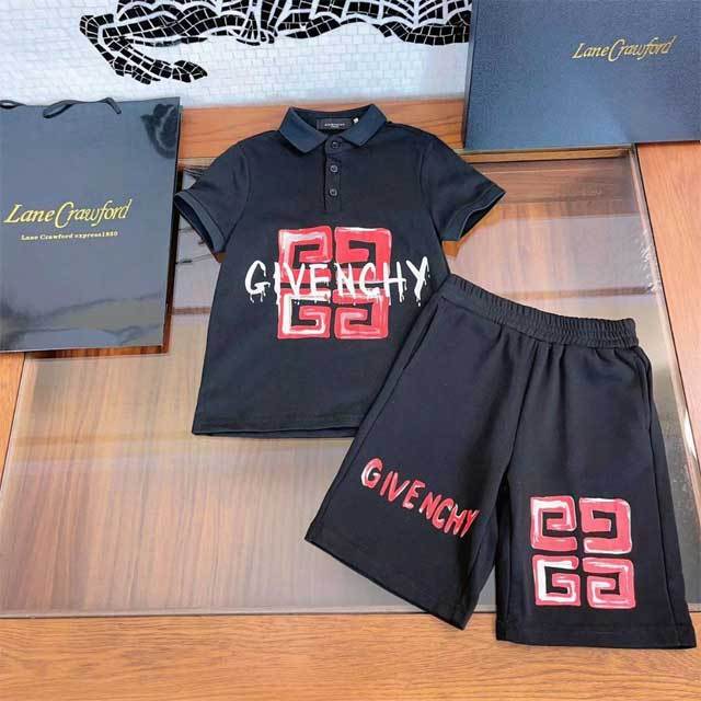 Printed Polo Top Casual Short Set For Kids