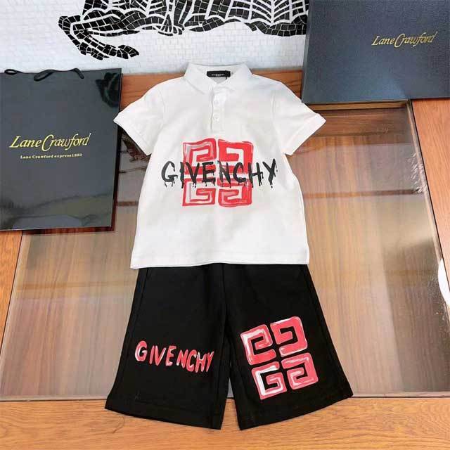 Printed Polo Top Casual Short Set For Kids