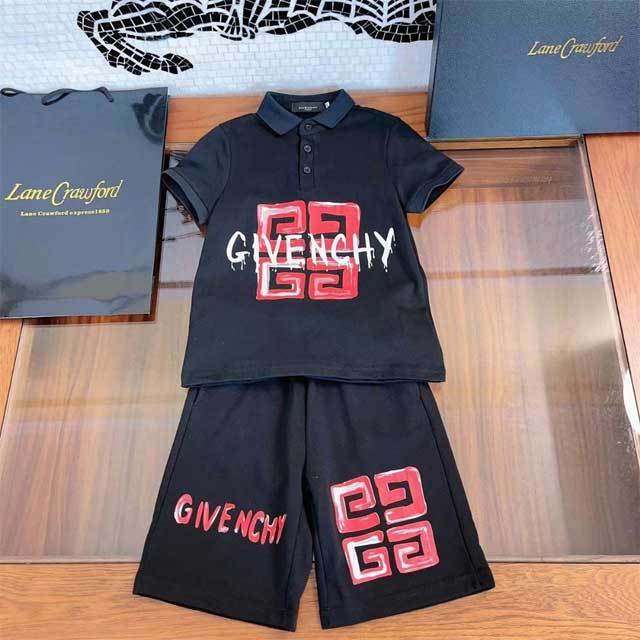 Printed Polo Top Casual Short Set For Kids