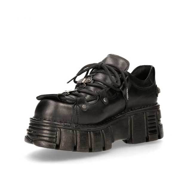 Leather Fashion Punk Lace-Up Platform Shoes