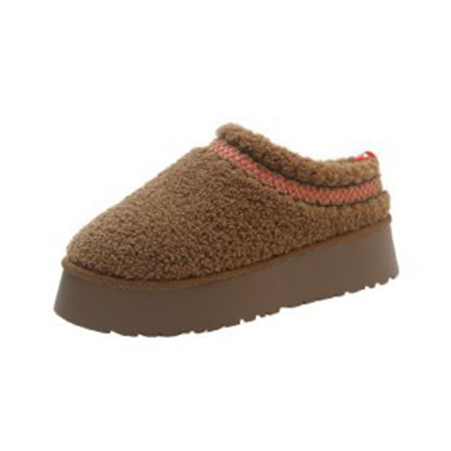Thick-soled Curly Fur Casual Loafers