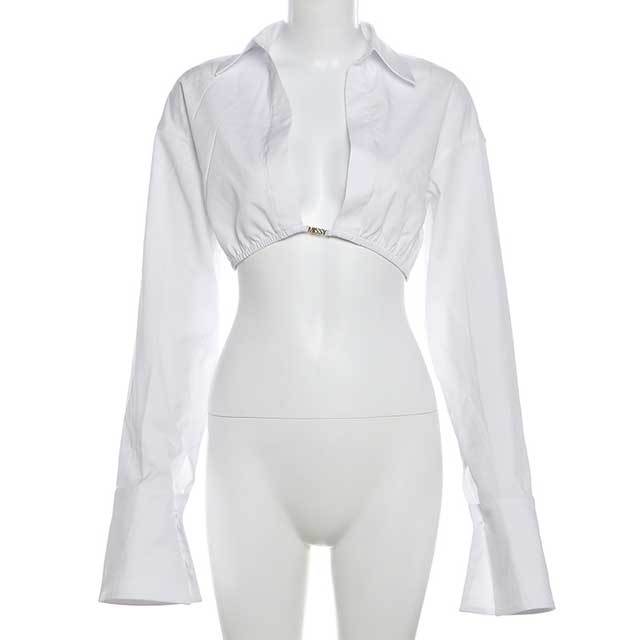 Bell Sleeve Crop Shirt