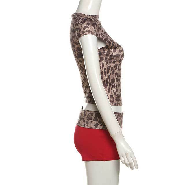 Leopard Print Fitted Short Set