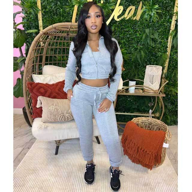 Basic Fall 3 Piece Tracksuit Set