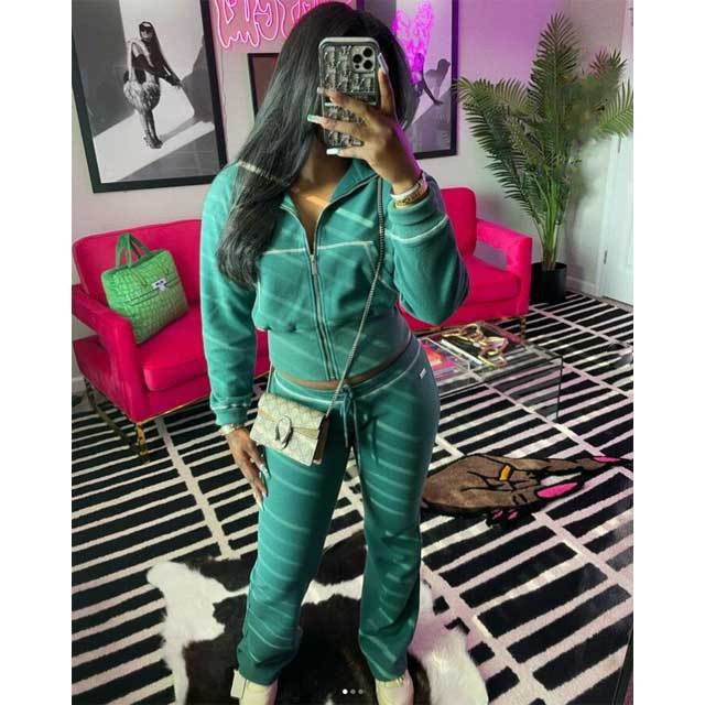 Zipper Long Sleeve Fall Tracksuit Set