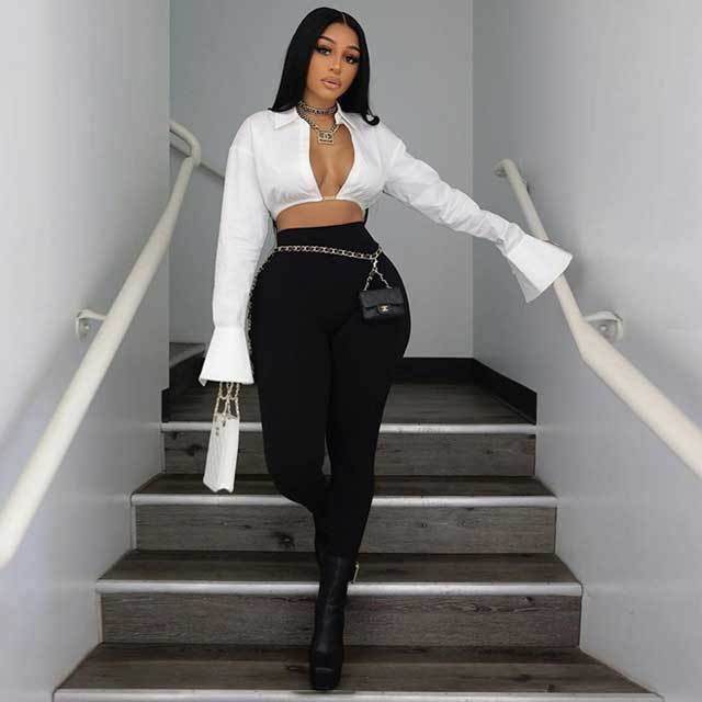 Bell Sleeve Crop Shirt