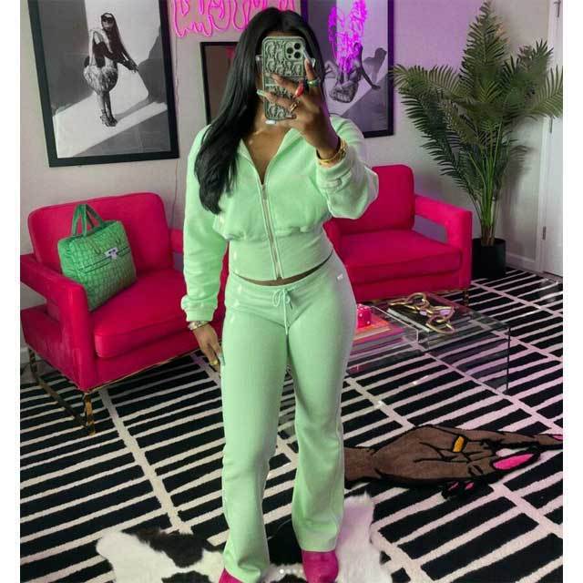Zipper Long Sleeve Fall Tracksuit Set
