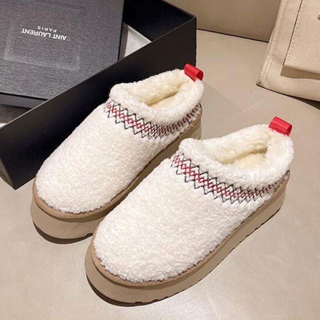 Thick-soled Curly Fur Casual Loafers