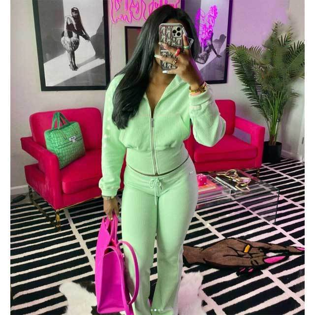 Zipper Long Sleeve Fall Tracksuit Set