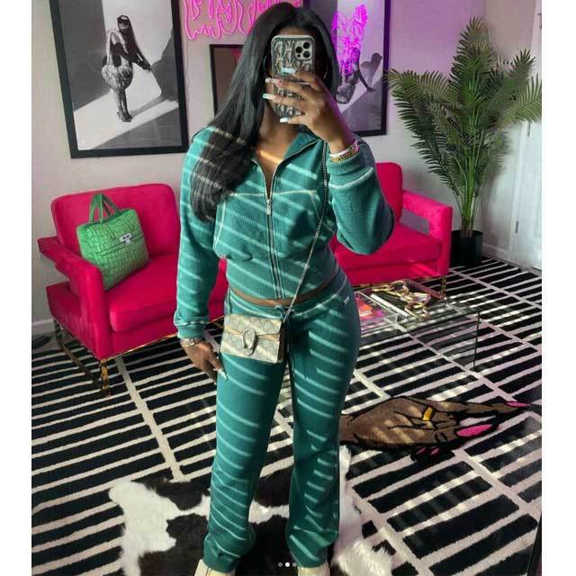 Zipper Long Sleeve Fall Tracksuit Set