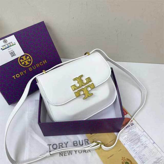Metal Logo Leather Crossbody Bag