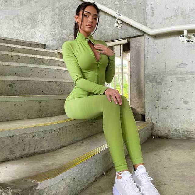 Activewear Long Sleeve Top Skinny Legging Set