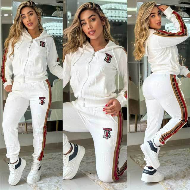 Embroidery Embossing Fall Casual Tracksuit Set