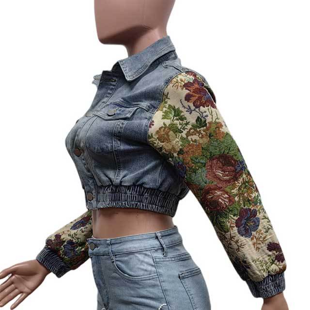 Printed Fitted Denim Jacket