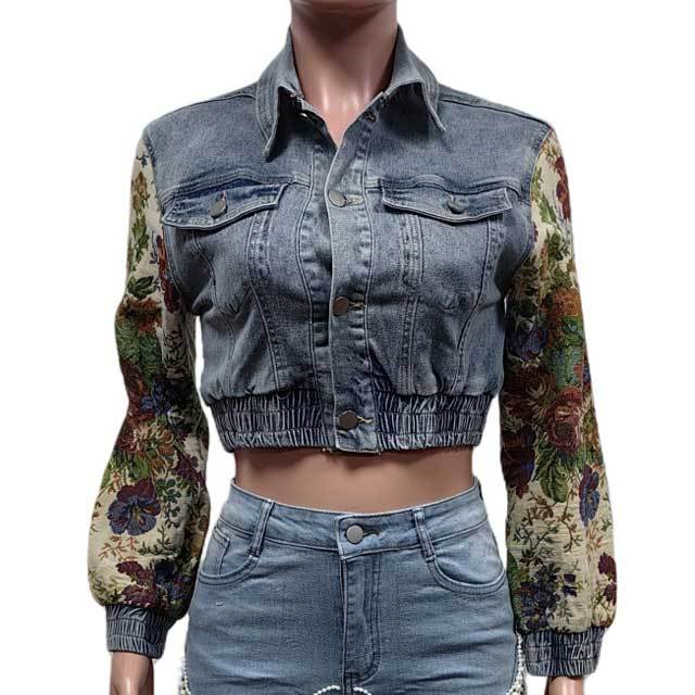 Printed Fitted Denim Jacket