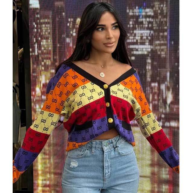 Color Block Knit Cardigan Coat