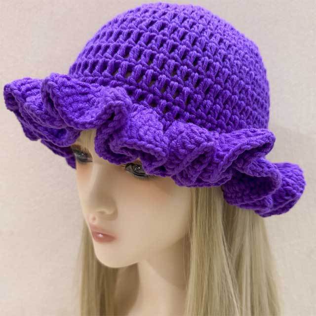Ruffle Crochet Bucket Hat