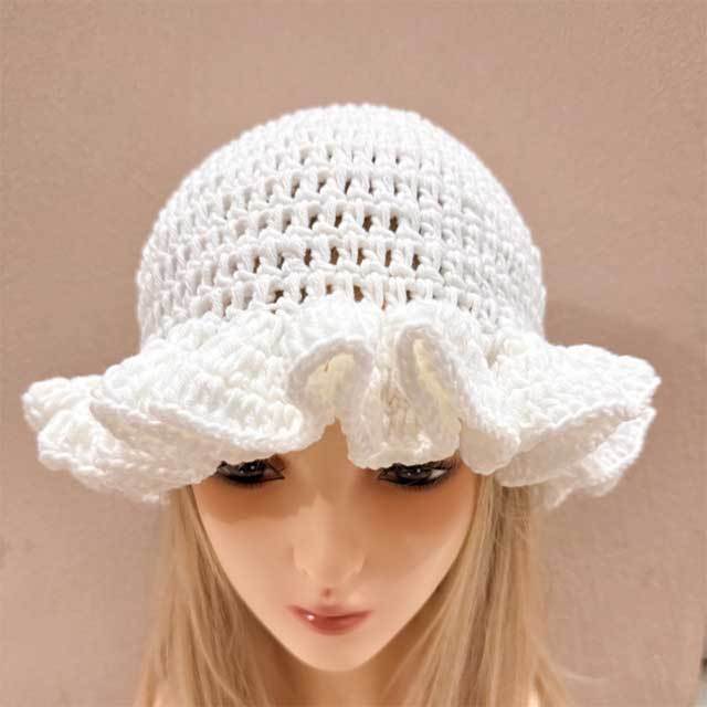 Ruffle Crochet Bucket Hat
