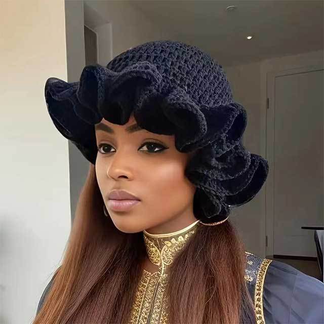 Ruffle Crochet Bucket Hat