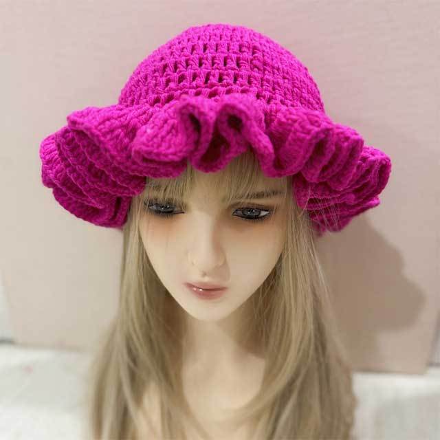 Ruffle Crochet Bucket Hat