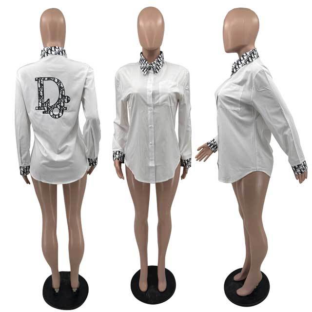 Embroidery Long Sleeve Casual Shirt