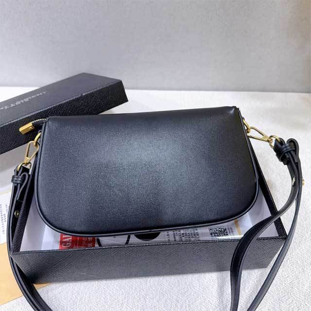 Metal Logo Leather Crossbody Bag