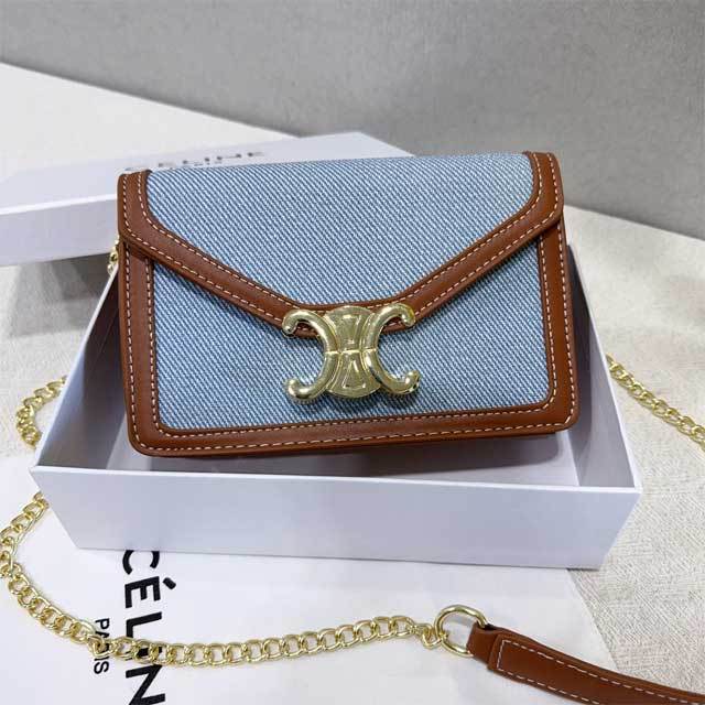 Metal Logo Leather Fashion Messenger Bag